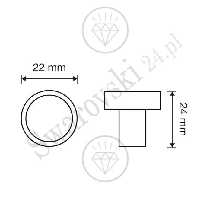 COSMIC CS 22 mm gałka meblowa z kryształem Swarovski®